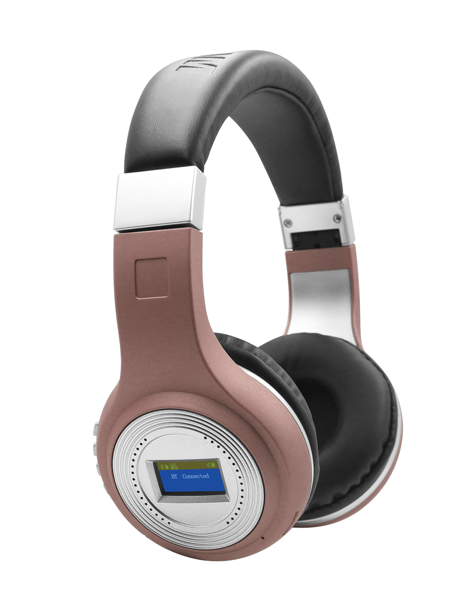 LCD DISPLAY HD Wireless Bluetooth Stereo Headphone 471 (Brown)